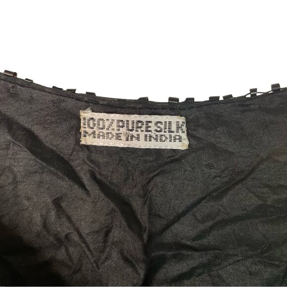 Sequin Butterfly Top Beaded Vintage 70/80s Glam Sparkle Silk - Picture 6 of 7